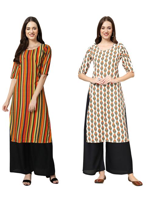 pack of 2 printed straight kurta - 19309721 - Very Small Image - 1