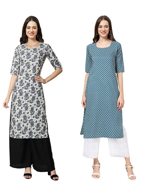 pack of 2 printed straight kurta - 19309723 - Very Small Image - 1