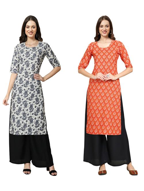 pack of 2 printed straight kurta - 19309725 - Very Small Image - 1