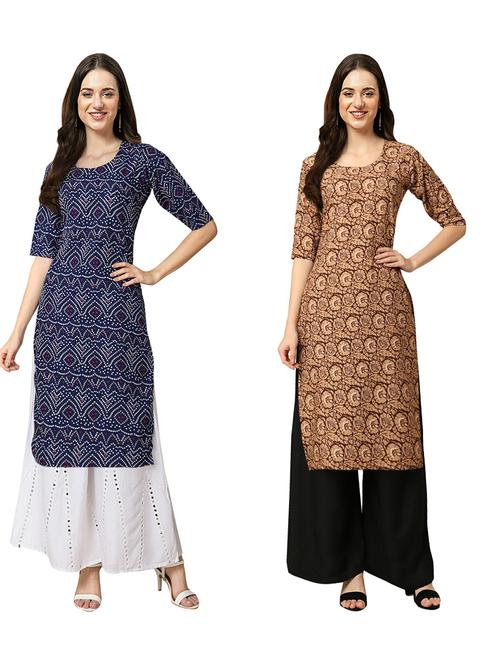pack of 2 printed straight kurta - 19309742 - Very Small Image - 1