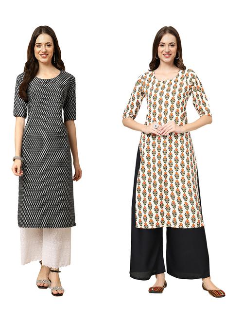 pack of 2 printed straight kurta - 19309750 - Very Small Image - 1
