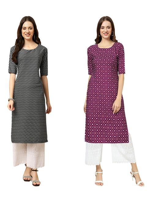 pack of 2 printed straight kurta - 19309751 - Very Small Image - 1
