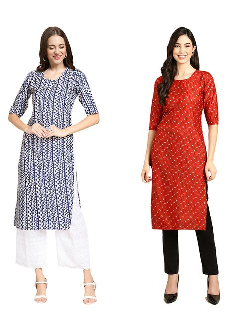 pack of 2 printed straight kurta - 19309777 - Very Small Image - 1