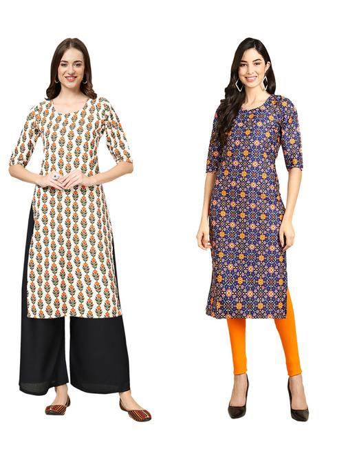 pack of 2 printed straight kurta - 19309791 - Very Small Image - 1
