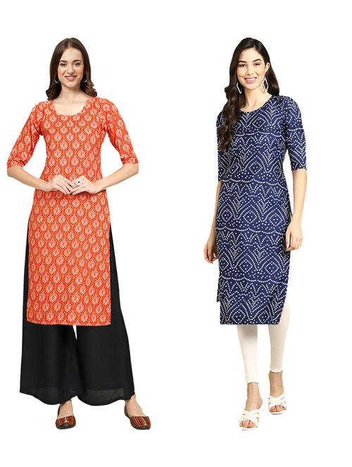 pack of 2 printed straight kurta - 19309800 - Very Small Image - 1