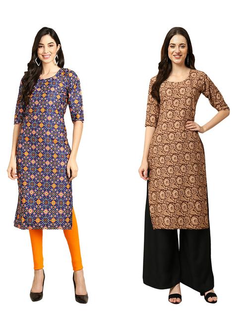 pack of 2 printed straight kurta - 19309857 - Very Small Image - 1