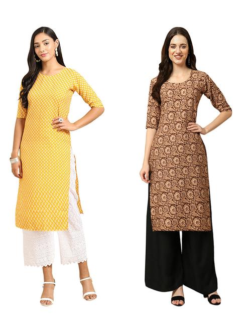 pack of 2 printed straight kurta - 19309927 - Very Small Image - 1