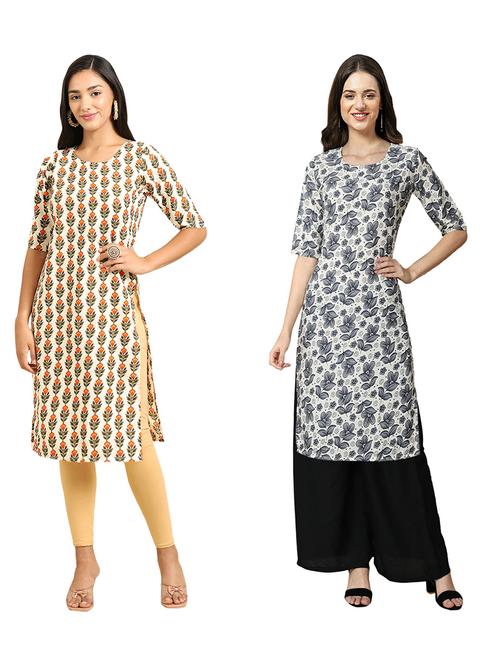pack of 2 printed straight kurta - 19309934 - Very Small Image - 1