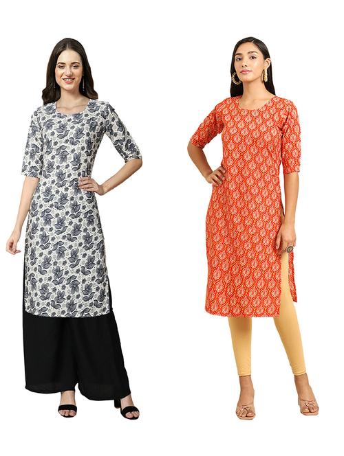pack of 2 printed straight kurta - 19309961 - Very Small Image - 1