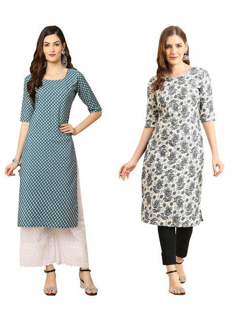 pack of 2 printed straight kurta - 19310019 - Very Small Image - 1