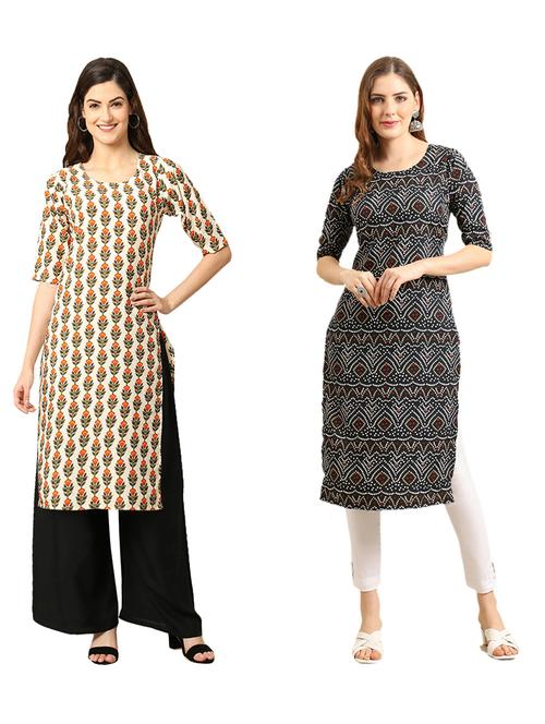 pack of 2 printed straight kurta - 19310025 - Very Small Image - 1