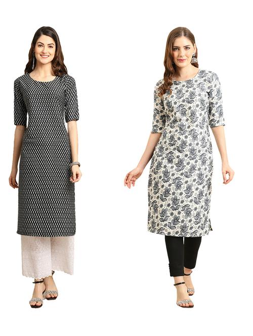 pack of 2 printed straight kurta - 19310069 - Very Small Image - 1