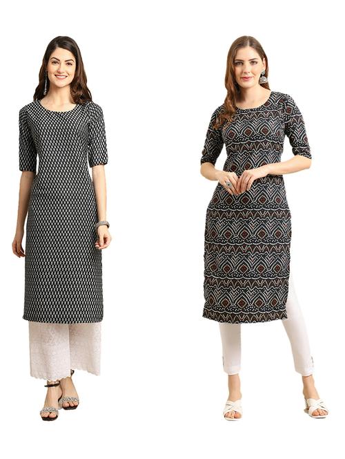 pack of 2 printed straight kurta - 19310070 - Very Small Image - 1