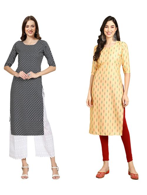 pack of 2 printed straight kurta - 19310099 - Very Small Image - 1