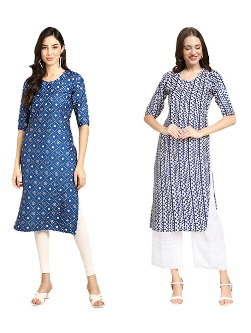 pack of 2 printed straight kurta - 19310118 - Very Small Image - 1