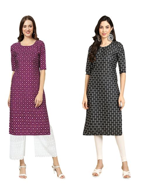 pack of 2 printed straight kurta - 19310129 - Very Small Image - 1
