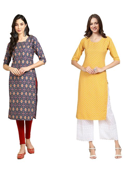 pack of 2 printed straight kurta - 19310135 - Very Small Image - 1