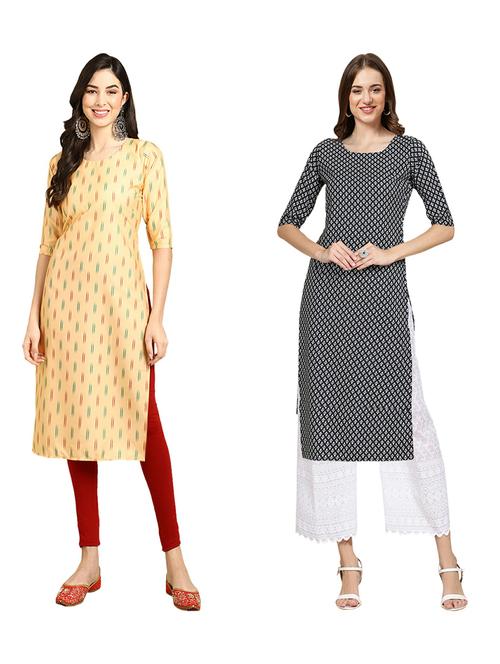 pack of 2 printed straight kurta - 19310140 - Very Small Image - 1