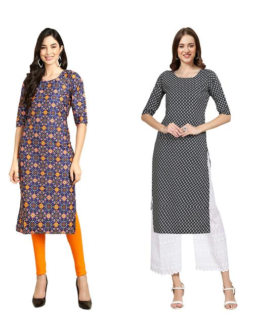 pack of 2 printed straight kurta - 19310169 - Very Small Image - 1