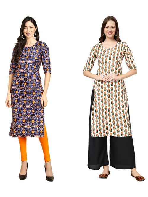 pack of 2 printed straight kurta - 19310171 - Very Small Image - 1