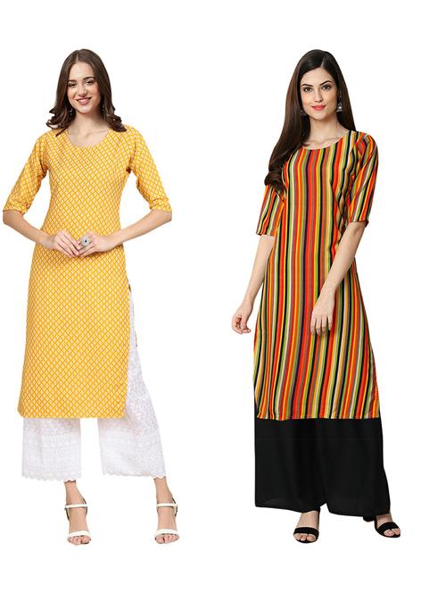 pack of 2 printed straight kurta - 19310203 - Very Small Image - 1