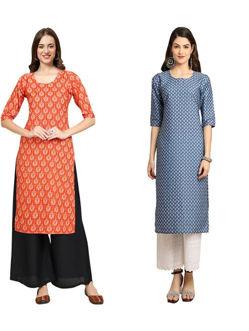 pack of 2 printed straight kurta - 19310219 - Very Small Image - 1