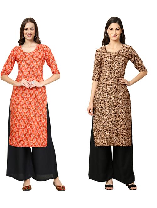 pack of 2 printed straight kurta - 19310222 - Very Small Image - 1
