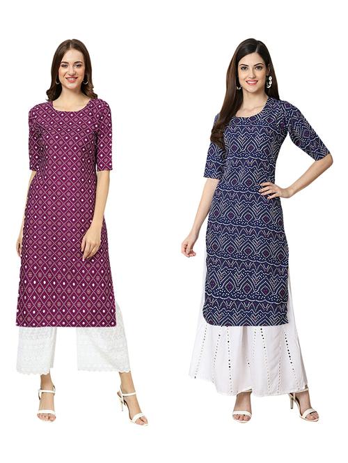 pack of 2 printed straight kurta - 19310226 - Very Small Image - 1