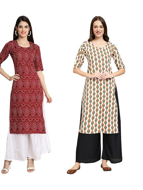 pack of 2 printed straight kurta - 19310252 - Very Small Image - 1