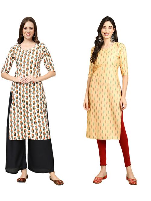 pack of 2 printed straight kurta - 19310310 - Very Small Image - 1