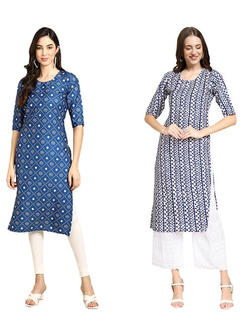 pack of 2 printed straight kurta - 19310315 - Very Small Image - 1
