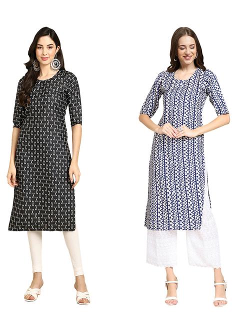 pack of 2 printed straight kurta - 19310339 - Very Small Image - 1