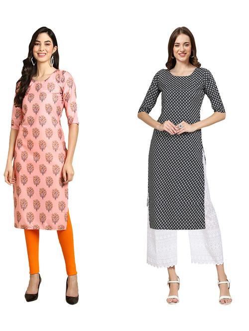 pack of 2 printed straight kurta - 19310359 - Very Small Image - 1