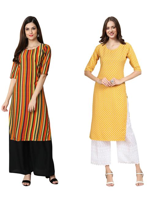 pack of 2 printed straight kurta - 19310423 - Very Small Image - 1