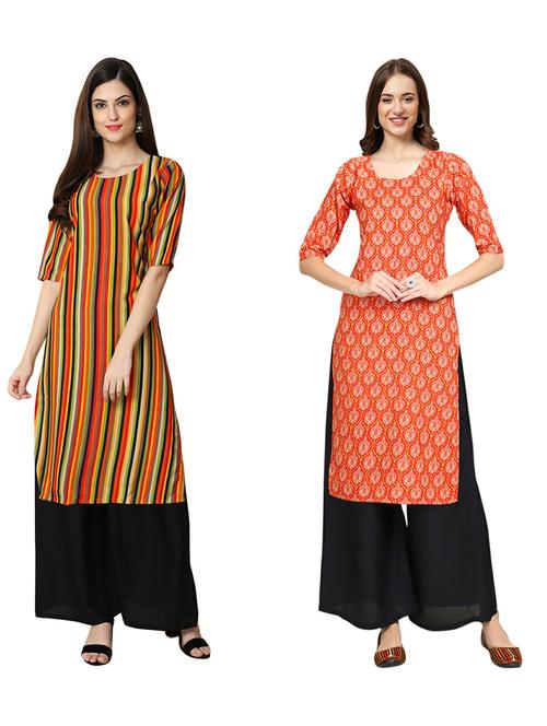 pack of 2 printed straight kurta - 19310426 - Very Small Image - 1