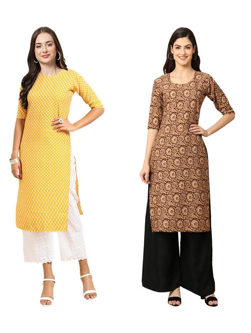 pack of 2 printed straight kurta - 19310497 - Very Small Image - 1