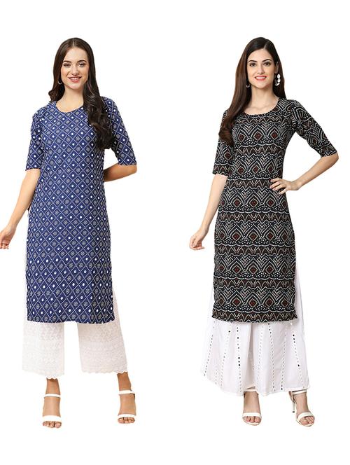 pack of 2 printed straight kurta - 19310510 - Very Small Image - 1