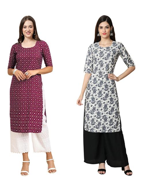 pack of 2 printed straight kurta - 19310519 - Very Small Image - 1
