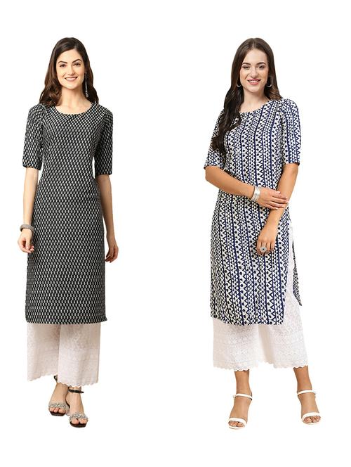 pack of 2 printed straight kurta - 19310555 - Very Small Image - 1