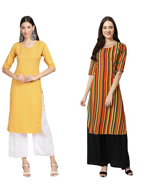 pack of 2 printed straight kurta - 19310588 - Very Small Image - 1