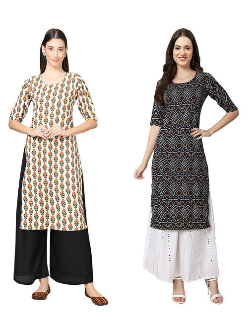 pack of 2 printed straight kurta - 19310598 - Very Small Image - 1