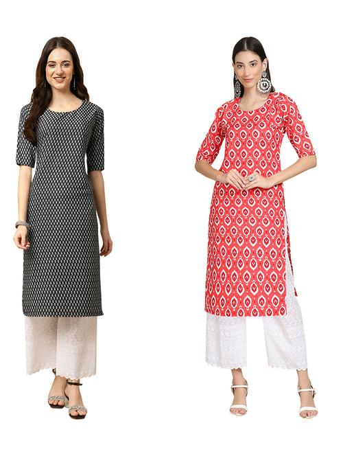 pack of 2 printed straight kurta - 19310648 - Very Small Image - 1