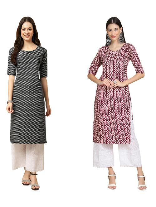 pack of 2 printed straight kurta - 19310649 - Very Small Image - 1