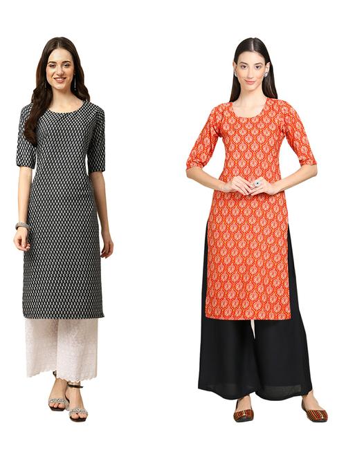 pack of 2 printed straight kurta - 19310651 - Very Small Image - 1
