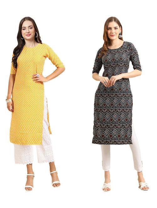 pack of 2 printed straight kurta - 19310684 - Very Small Image - 1