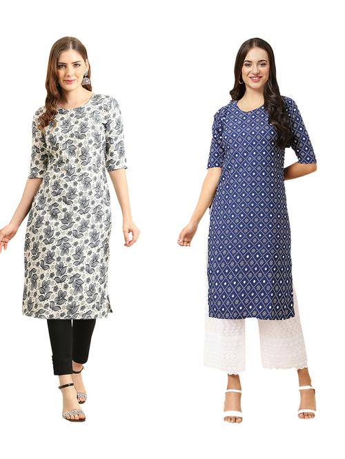 pack of 2 printed straight kurta - 19310720 - Very Small Image - 1