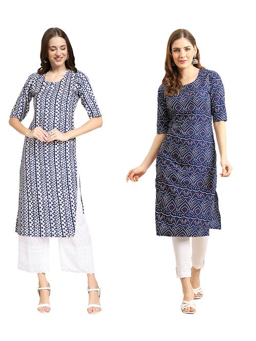 pack of 2 printed straight kurta - 19310751 - Very Small Image - 1
