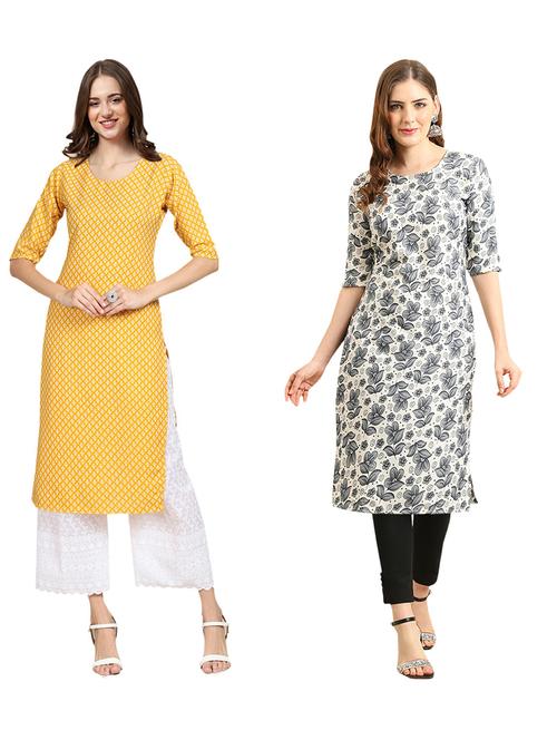 pack of 2 printed straight kurta - 19310758 - Very Small Image - 1