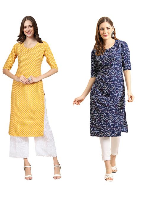 pack of 2 printed straight kurta - 19310761 - Very Small Image - 1