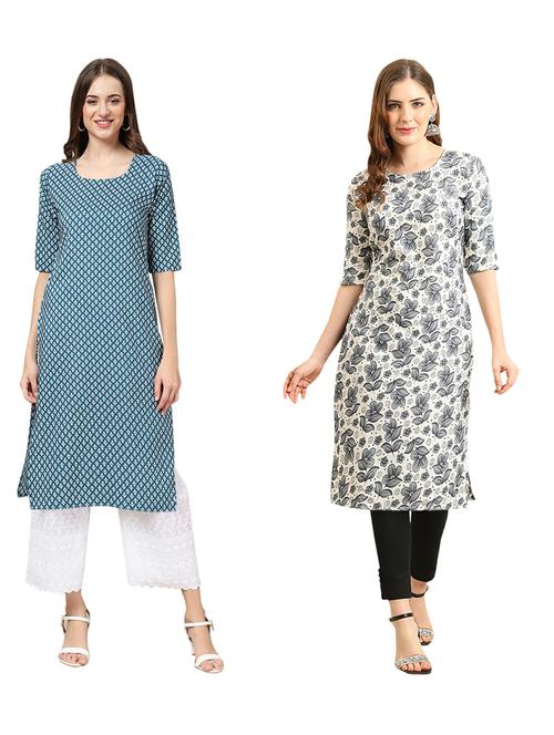 pack of 2 printed straight kurta - 19310763 - Very Small Image - 1